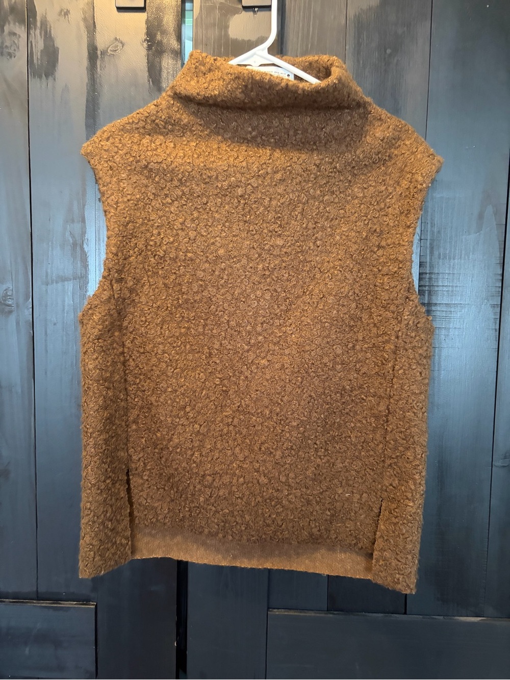 Zara Sleeveless boucle Turtleneck Sweater Vest - Camel